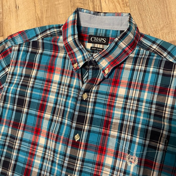 NWOT Chaps from The Bay Short Sleeve Plaid Button Up - Picture 3 of 4